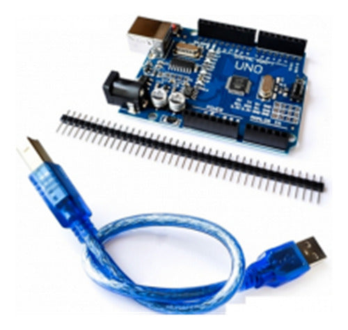 Tarjeta Arduino UNO R3 MEGA328P CH340 USB con cable