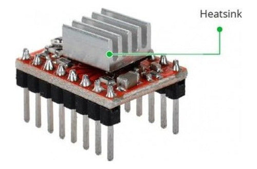 Driver A4988 y Disipador, Pololu, Impresora 3d Motor A Pasos Style Red