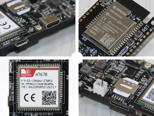 T-SIM ESP32 A7670SA 4G LTE + GPS 18650 UPS