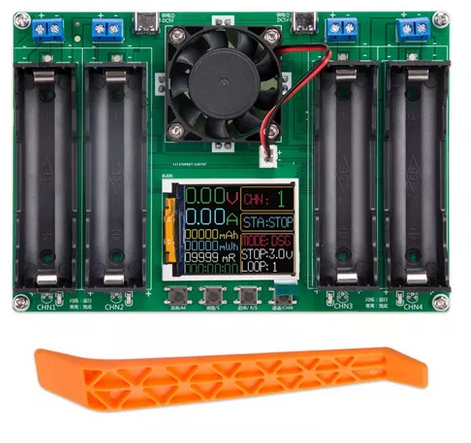 Tester Probador 4 canales independientes de capacidad de batería 18650 tipo C