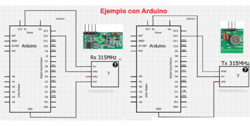 Modulo RF Transmisor y Receptor 433.92Mhz Radiofrecuencia