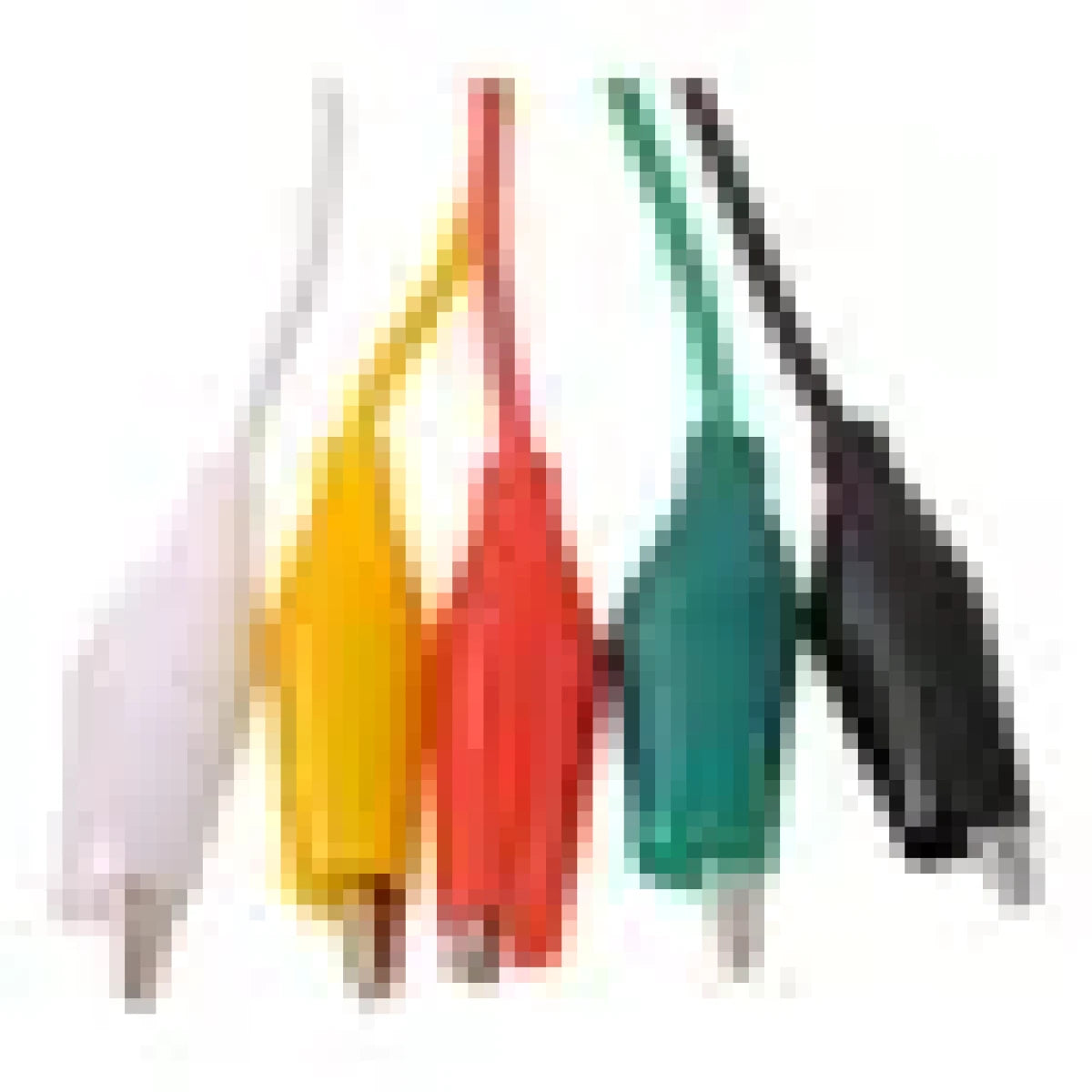 10 X Cables 2 puntas Caimán 46cm 5 colores