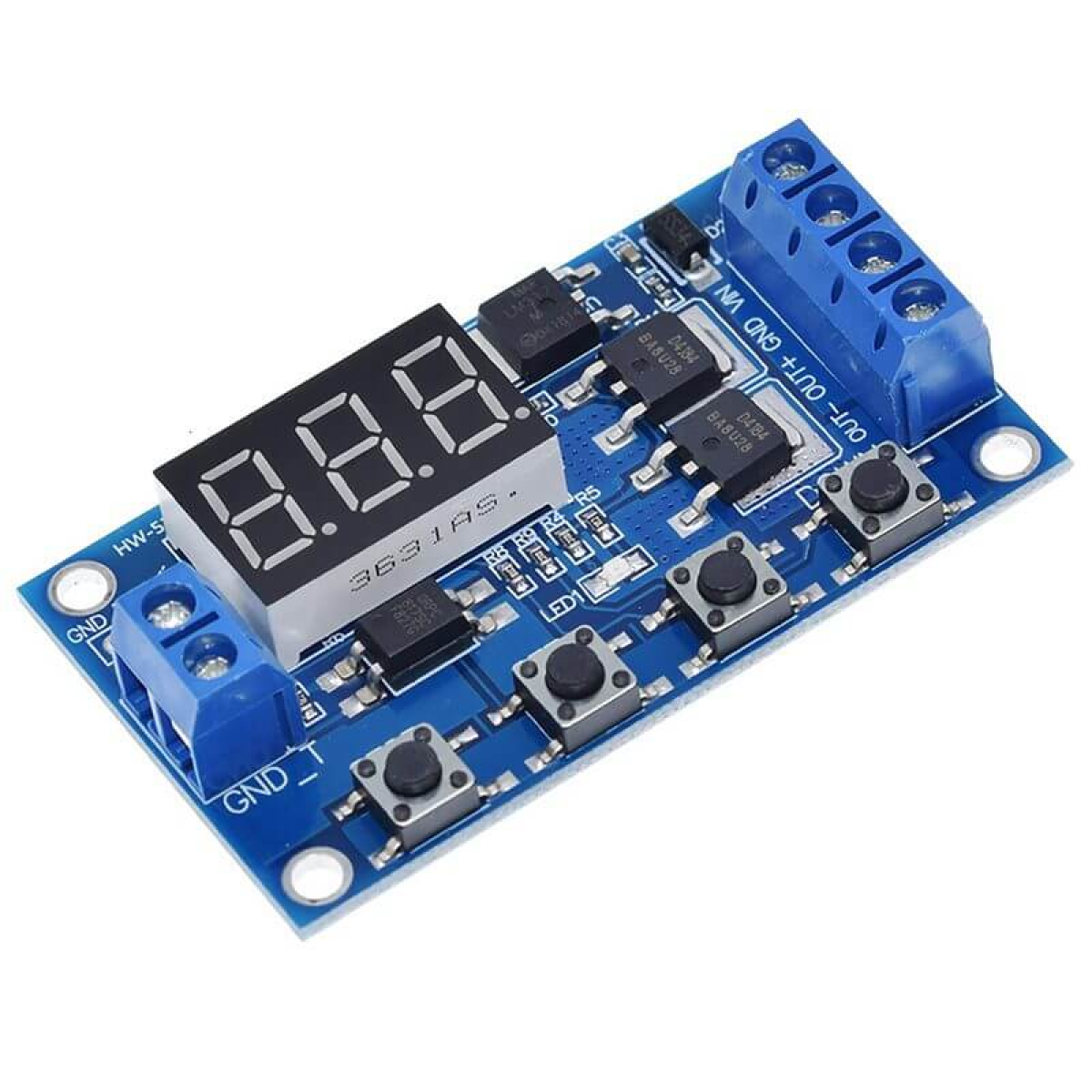 XY-J04 Temporizador Digital Programable Dual MOS 5-36V 15A