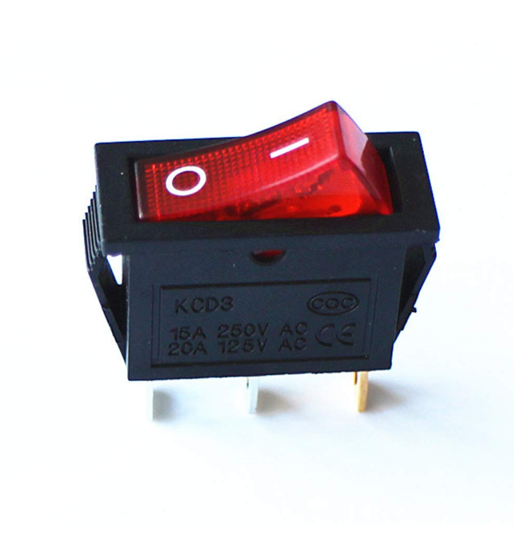 Interruptor rojo con luz KCD3 de 3 pines, 16 A/250V-20A/125V para barco maquinaria arduino