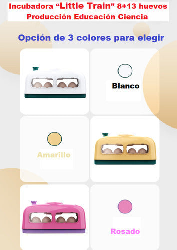 Incubadora “Little Train” 8+13 huevos, producción, educación, ciencia