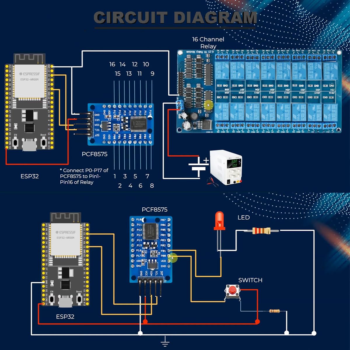 PCF8575 Módulo Extensor 16 GPIO I2C bidireccional configurable Arduino, Raspberry, ESP32