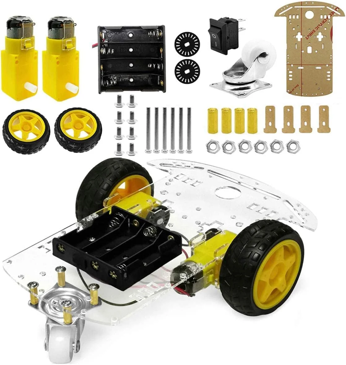Kit Robot Carrito Chassis 3 Ruedas 2wd Juguete Educativo