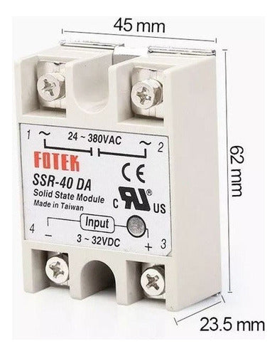 Modulo rele de estado sólido 25A 24v-380v 40 a 250 V SSR-25DA 3-32v Dc A Ac