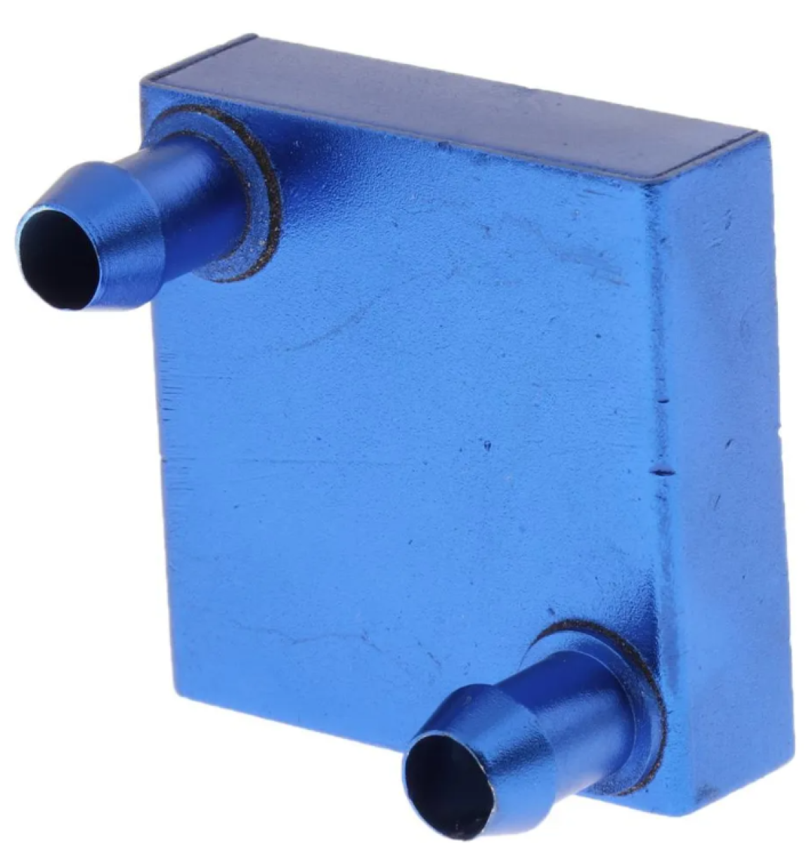 Bloque de refrigeración por agua de aluminio 40x40x12mm perpendicular nozzles blue