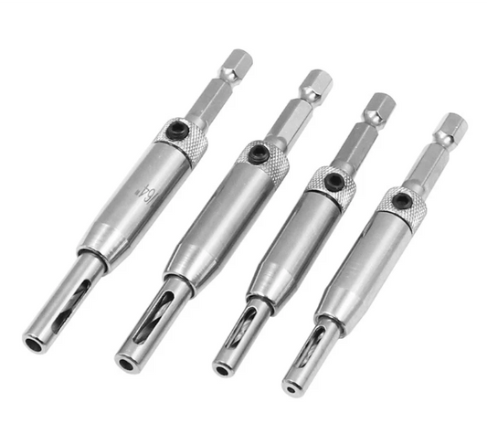 Juego de 4 Mechas abridoras de orificios para puertas, ventanas y bisagras