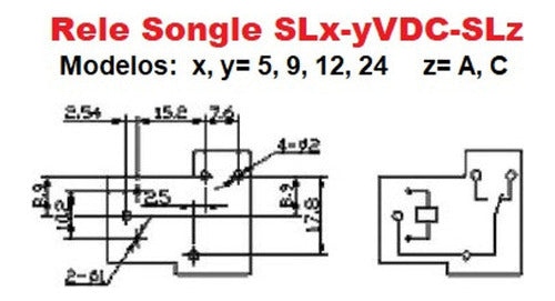 Rele SONGLE 12VDC 30A SLA-12VDC-SL-A 5Pines