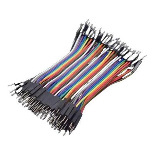 40 Cables Dupont Jumper 10cm 2.54 mm Macho a Macho
