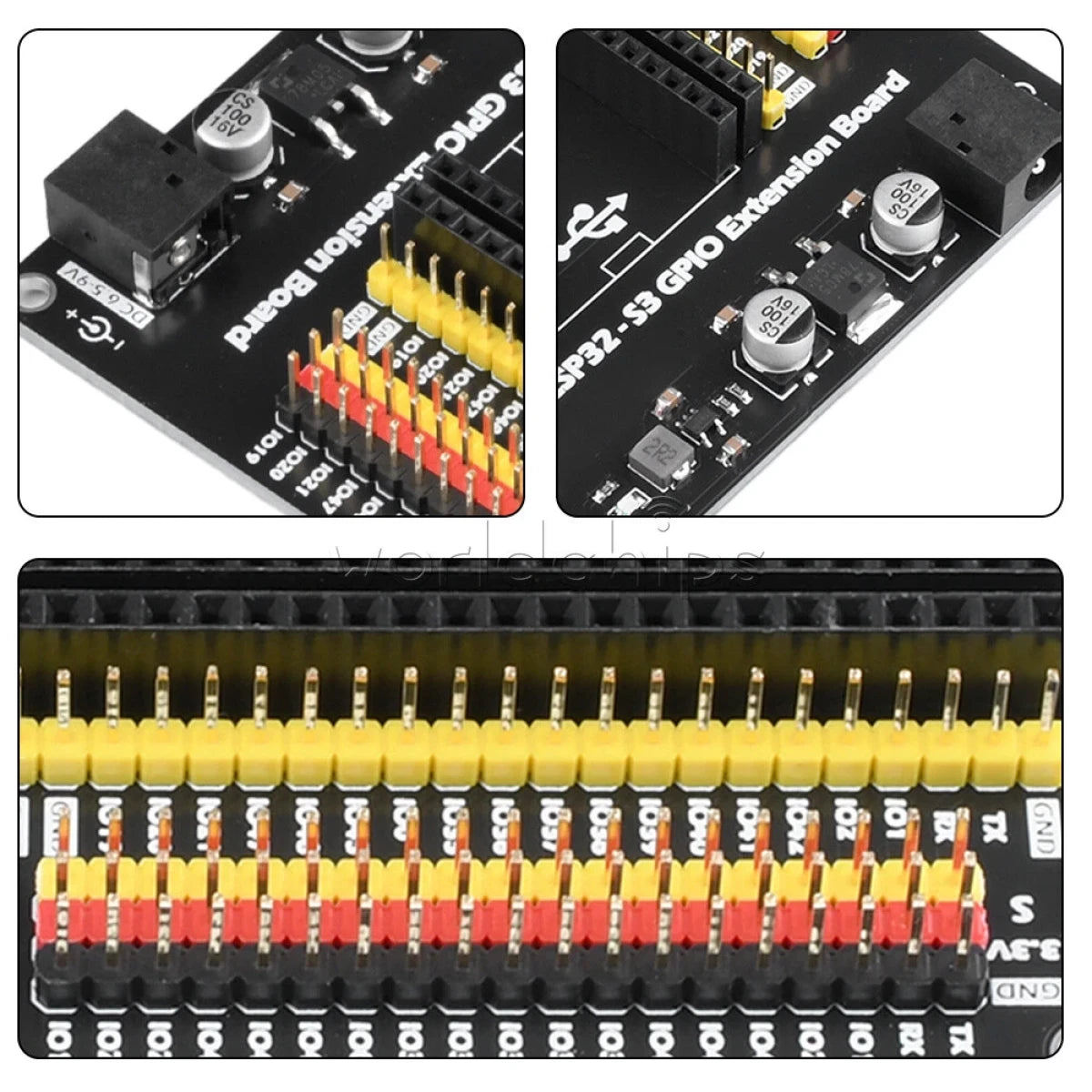 Tarjeta Expansión Desarrollo para ESP32-S3 GPIO 44Pines 25,4mm entre filas de pines