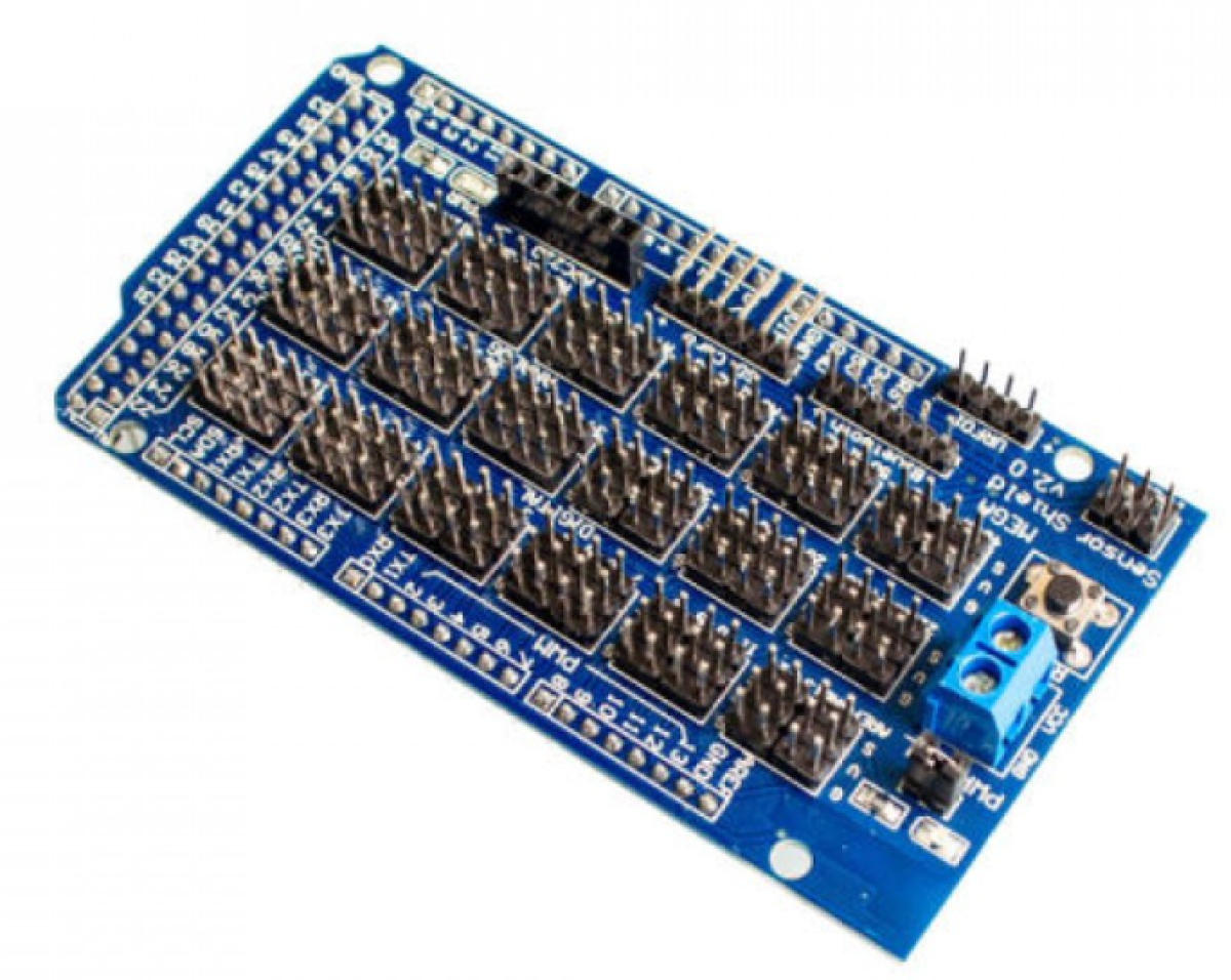 Tarjeta Expansión para Arduino Mega conexiones sensores, módulos, Bluetooth, RXx/TX ...