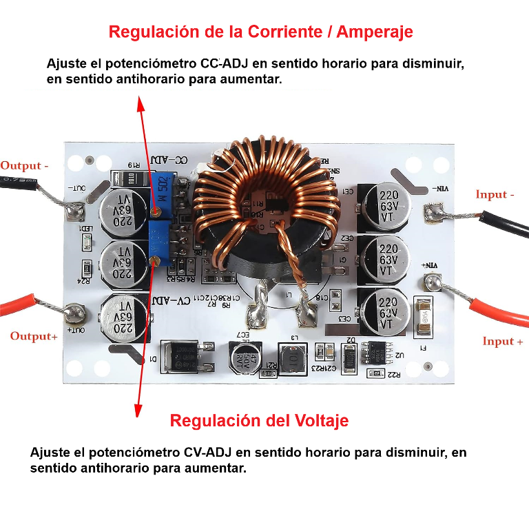 Booster Aumento Regulación Voltaje y Regulación Amperaje CV CC 600W 12-60Vdc 10A
