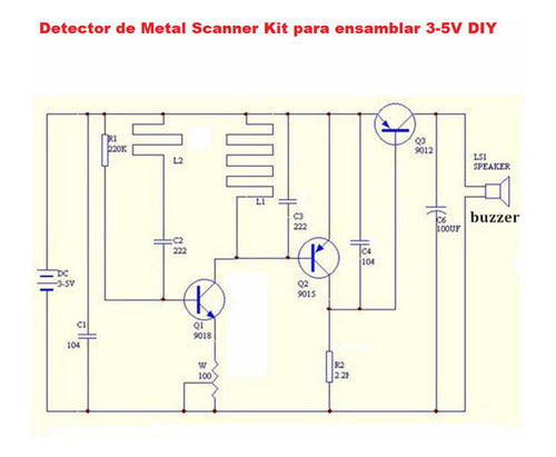 Detector de Metal Scanner Kit para ensamblar 3-5V DIY