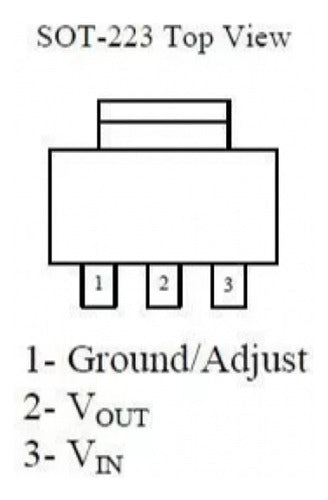 AMS1117 LM1117 regulador de voltaje 5V 1A SOT-223