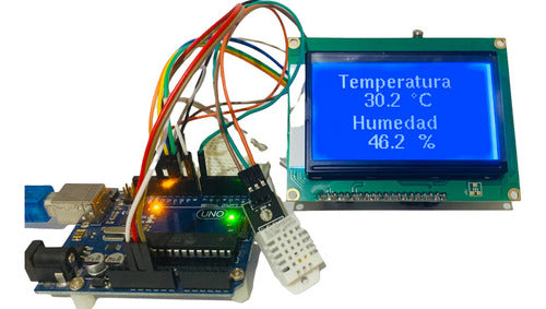 Pantalla 12864B LCD 128x64 Compatible con Arduino, Pic, Raspberry Pi, etc.