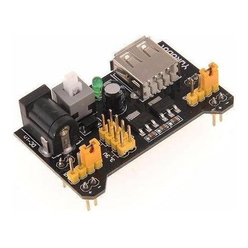 Fuente de poder 5Vdc y 3,3Vdc apilable sobre Protoboard
