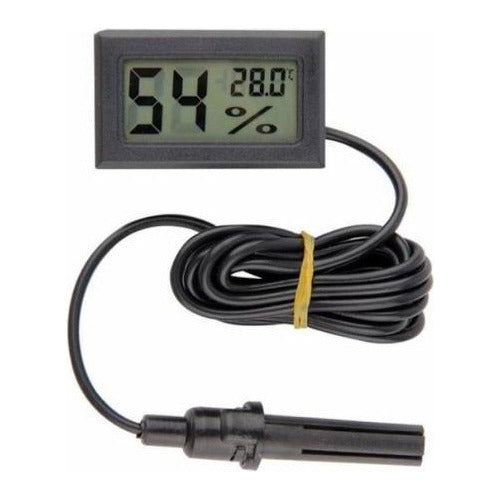 Sensor Temperatura y Humedad Higrometro Digital Pantalla LCD FY-12 with probe (Black)