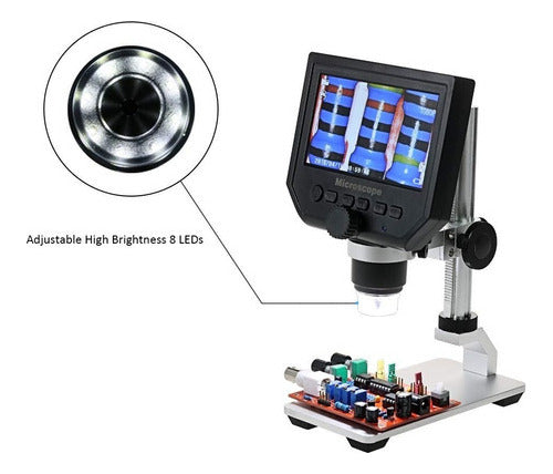 Microscopio Digital G600 1-600 x 3,6 MP Visualización LCD de 4,3”