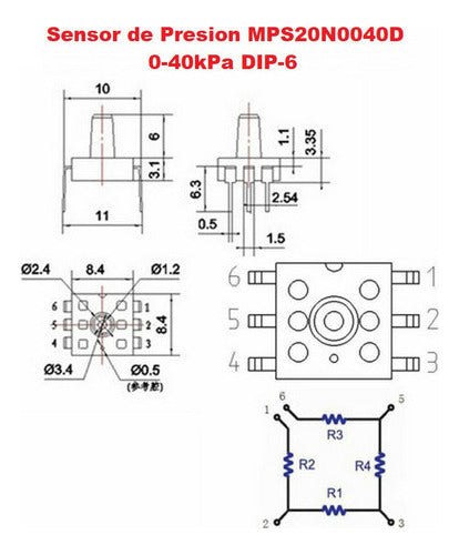 Sensor de Presion MPS20N0040D 0-40Kpa DIP-6