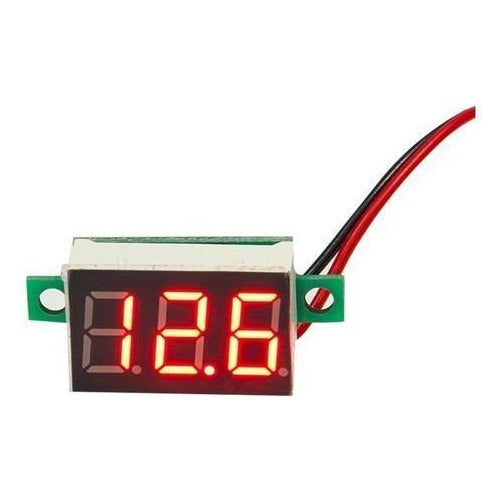 Mini Voltimetro LED Rojo Verde Azul Medidor de Voltaje Voltímetro Digital de ajuste 3 - 4.7 - 32 Vdc 2 cables