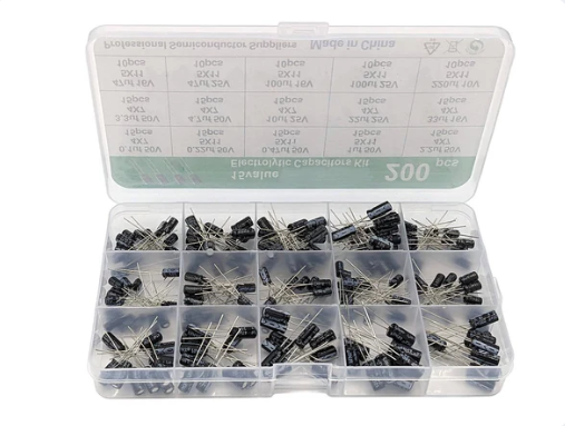 Kit de 200 condensadores electrolíticos de 15 valores