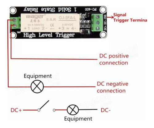 Módulo 1 Relé SSR Estado Solid 5A 3-32V DC-DC