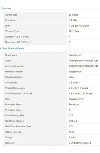 Tarjeta Raspberry PI 3 Modelo B 1.2ghz 64bit 1gb Ram