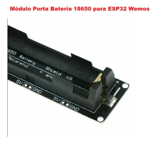 Módulo Porta Batería 18650 para ESP32 Wemos USB Para Arduino, Raspberry, ..