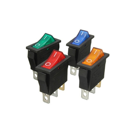 Interruptor verde con luz KCD3 de 3 pines, 16 A/250V-20A/V para barco maquinaria arduin