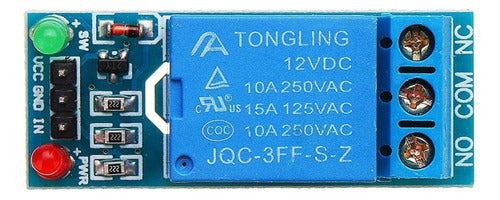 Módulo 1 Relé 12vdc 2 Leds Dispara A Bajo Voltaje