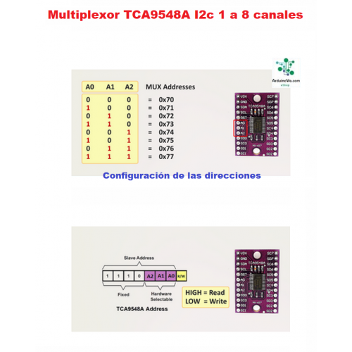 Placa de expansión multiplexor Arduino TCA9548A I2C IIC 8 canales 