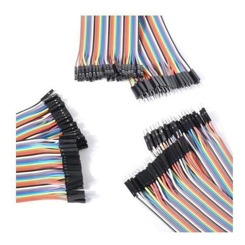 40 Cables Dupont Jumper 30cm 2.54 mm Macho a Hembra