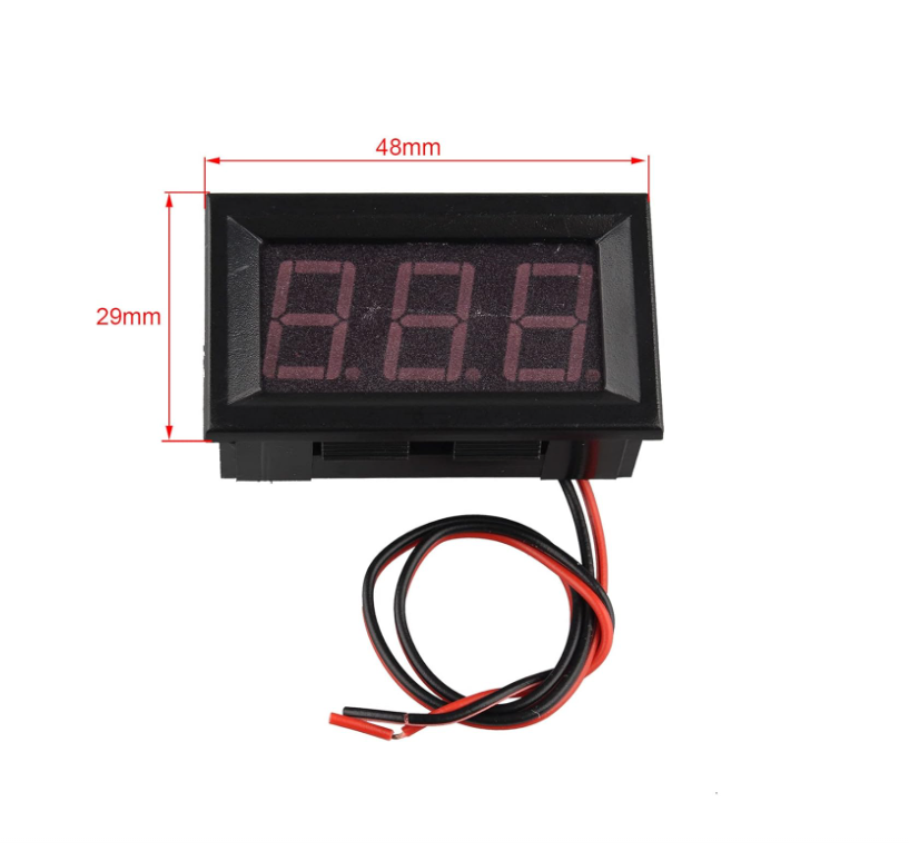 Voltímetro digital de 2 cables,  4,5 V-30 V CC, 0,56" LED Verde