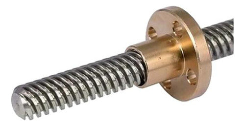 Varilla Roscada T8 Dia 8mm Paso 2mm Largo 330mm con Tuerca