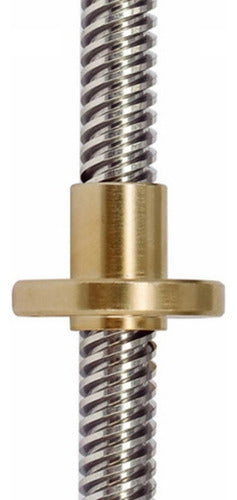 Varilla Roscada T8 Avance 8mm Paso 8mm Largo 600mm con Tuerca