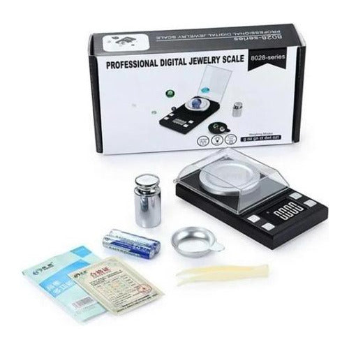 8028-Series Bascula Balanza digital de precisión profesional de 10g Gramera