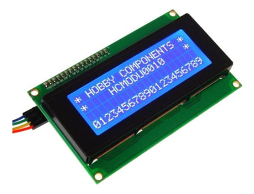 Pantalla Lcd2004 Hd44780 20x4 Con Interface I2c Fondo Azul