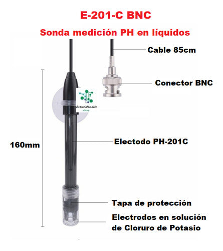 E-201-C BNC Sonda medición PH en líquidos