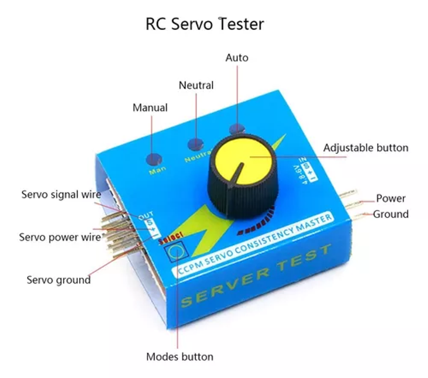 Probador Multi Servos Tester 3ch Ecs Ccpm Meter