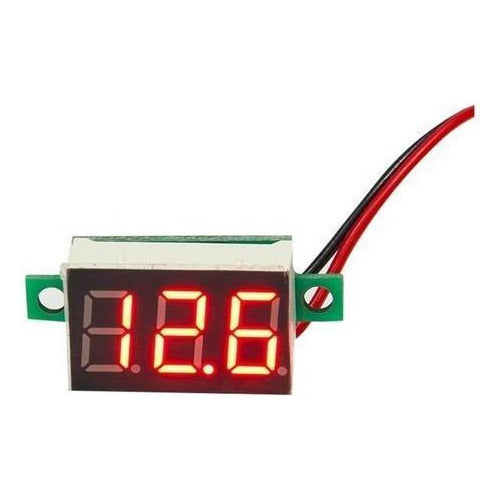 Mini Voltimetro LED Rojo Verde Azul Medidor de Voltaje Voltímetro Digital de ajuste 3 - 4.7 - 32 Vdc 2 cables