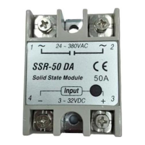 Modulo rele de estado sólido 50A 24Vac-380Vac SSR-50DA 3-32Vdc