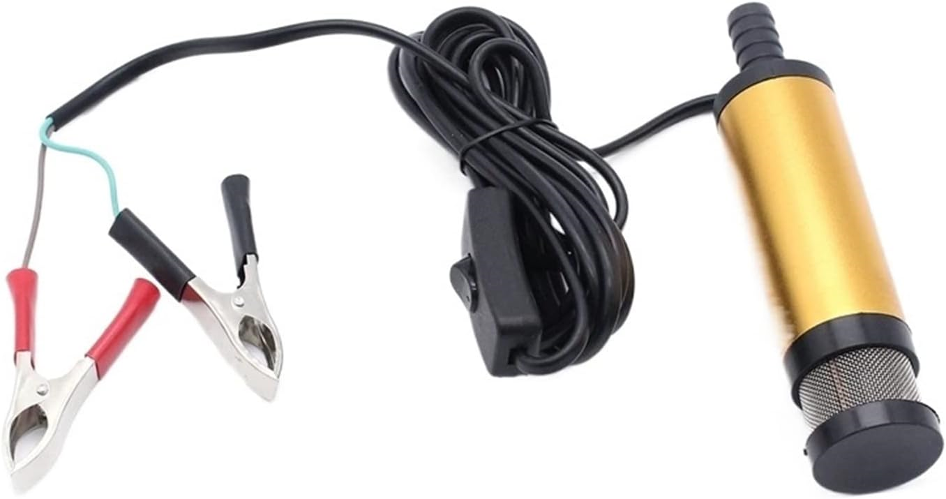 Bomba sumergible 12 V 12 L/min 38mm aceite diésel ... agua con pinzas aligátor