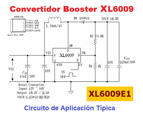 Convertidor XL6009 Elevador de Tensión Step-Up Booster