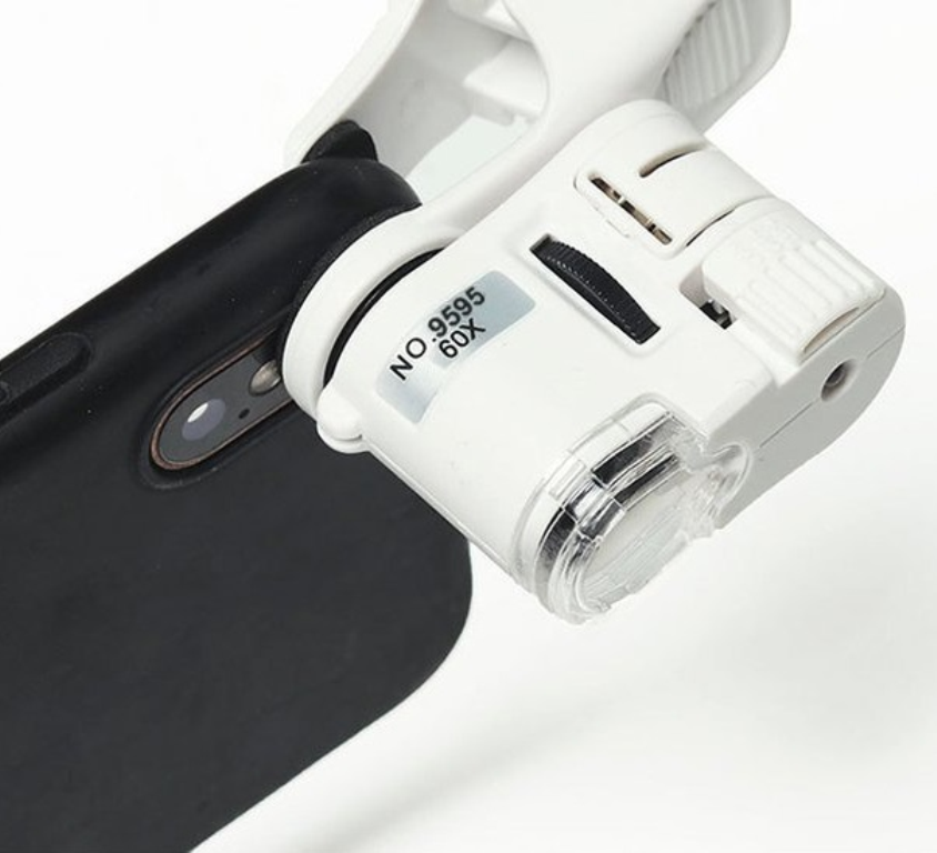 Mini Portable 100x Microscopio para Celular +Bag +2Batteries
