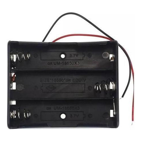 Porta Baterias / Caja pástica para 3 Baterías 18650  = 11,1V