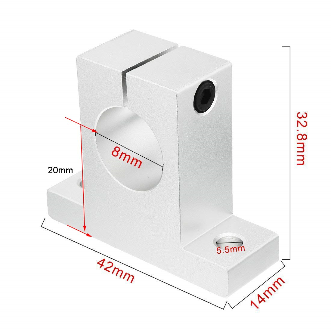 SK8 SHA60 8mm Soporte Mesa para Varilla 3D CNC
