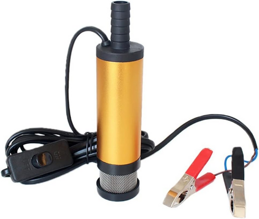 Bomba sumergible 12 V 12 L/min 38mm aceite diésel ... agua con pinzas aligátor